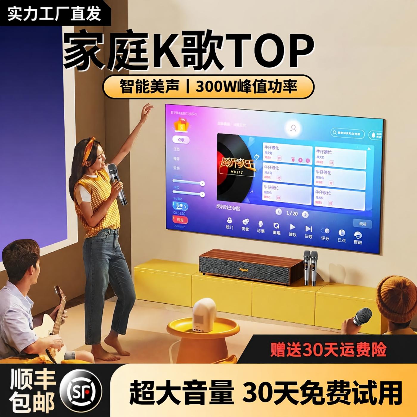 家庭ktv音响套装回音壁卡拉ok机家用家庭影院k歌电视机投影仪音箱