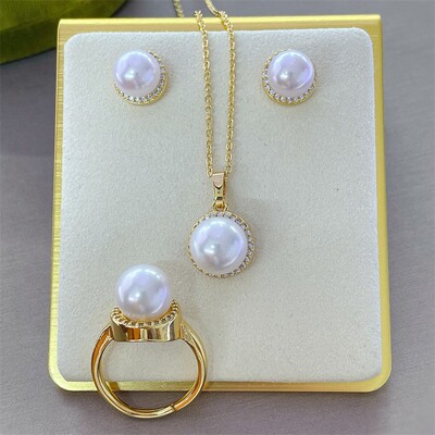 围镶锆石套装威尔娜斯铜简约百搭