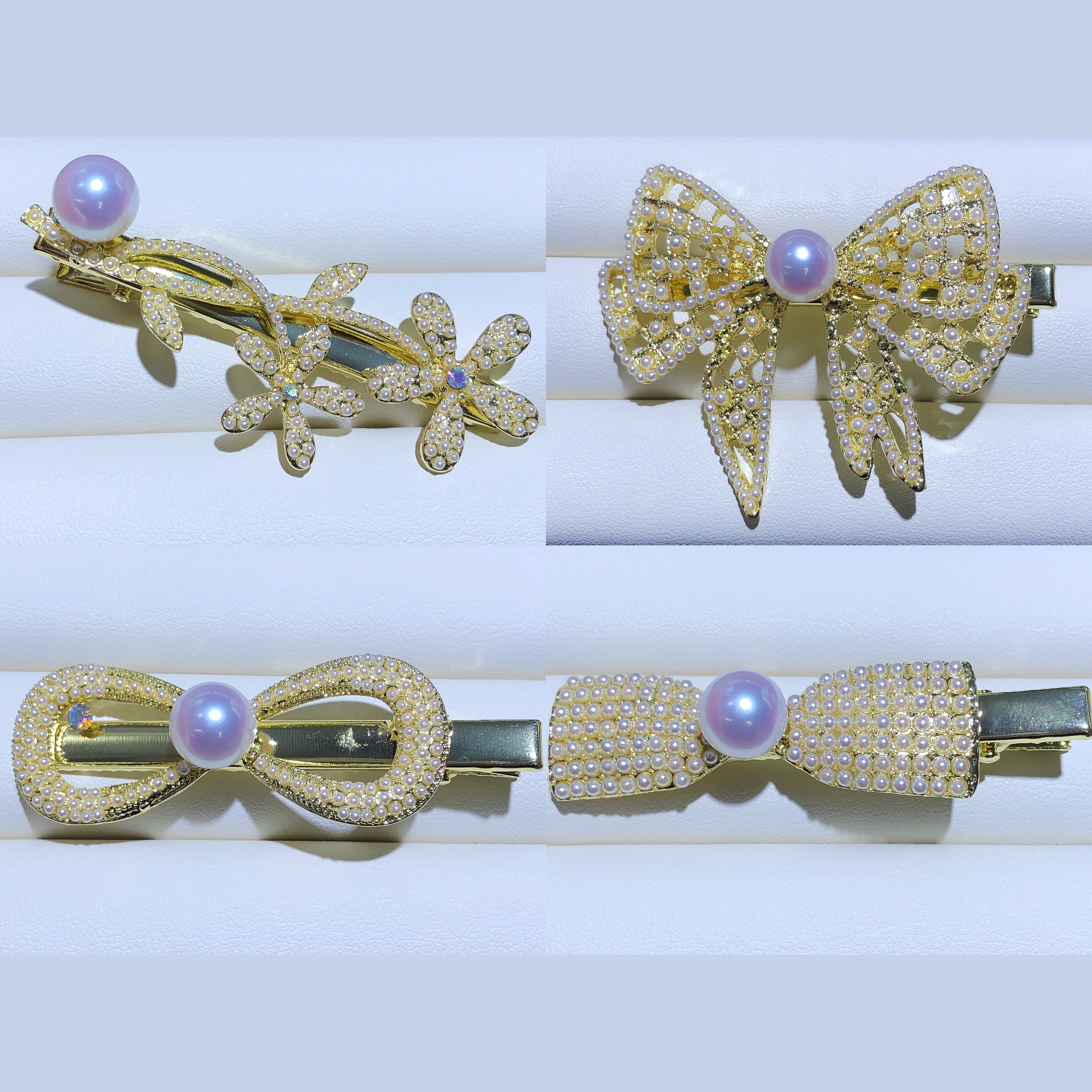 韩版珍珠弹簧夹网红温柔发夹