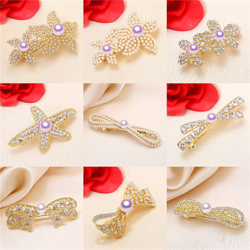 精致优雅厚镀金网红弹簧夹