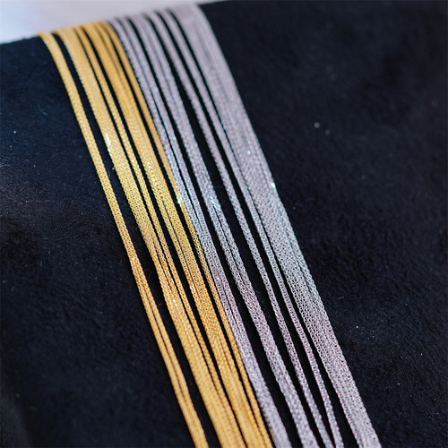 DIY配件 S925纯银肖邦链尾部针式可调节项链锁骨链 金色银色