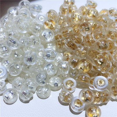 DIY配件 18K包金铜镀金面包形硅胶耳钉耳堵耳迫耳塞耳壁饰品配饰