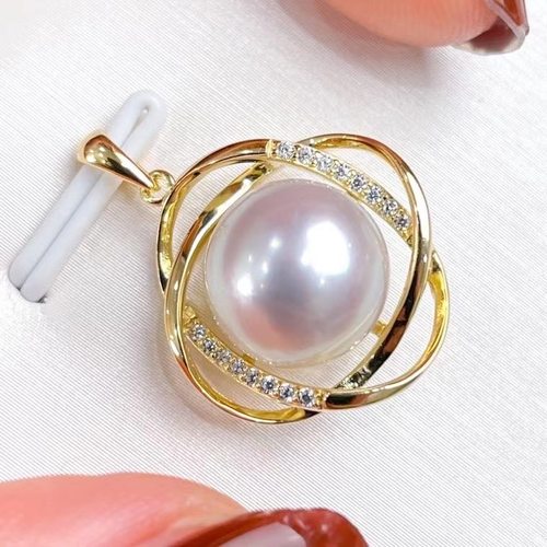 diy珍珠锆石吊饰铜镀金