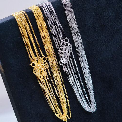 金色银色纯银粗闪O链项链