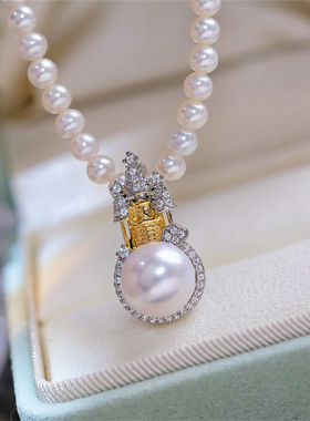 DIY珍珠配件 18K包金铜厚镀金分色电镀城堡万能可打开吊坠半成品