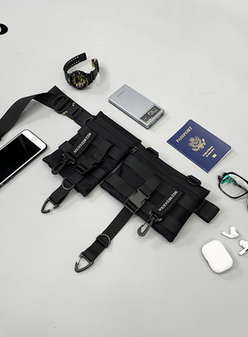 机能风胸包配眼镜蛇腰带手机腰包酷帅街头潮男工装包胸前斜挎包女