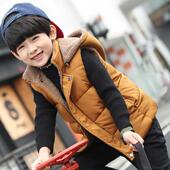 外套儿童装 加厚外穿中大童男孩棉背心冬季 2025新款 男童马甲秋冬款