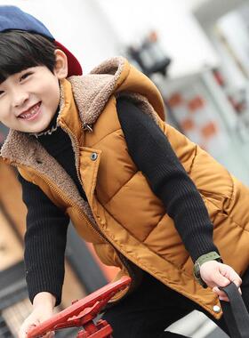 男童马甲秋冬款2025新款加厚外穿中大童男孩棉背心冬季外套儿童装