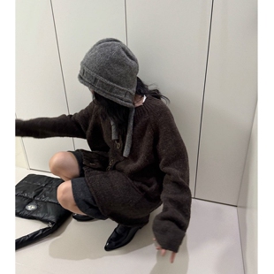 慵懒风大版针织开衫毛衣女宽松上衣2026秋冬季新款韩版软糯外套潮