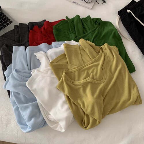 夏日多巴胺V领长袖轻薄防晒衫女