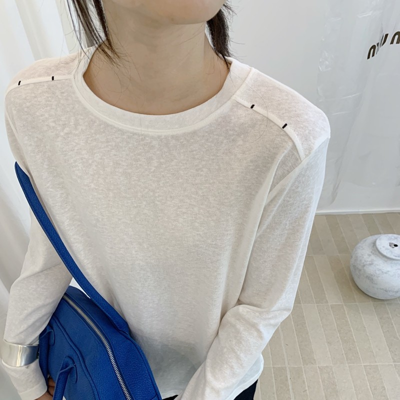 白色t恤衫女春秋新款2025年
