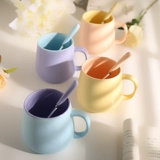 Nordic Ins Creative Mark Cup с ложкой контрастной кофейной чашки Простая керамическая чашка с водой с матовой молочной чашкой