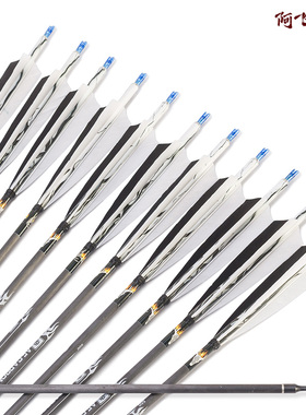 阿飞弓箭真羽纯碳箭混碳箭 箭支适用传统弓反曲弓美猎弓竞技弓