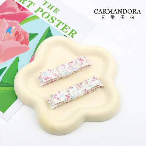 爆款斜纹碎花压布条织带手工diy蝴蝶结少女发饰高马尾发梳材料