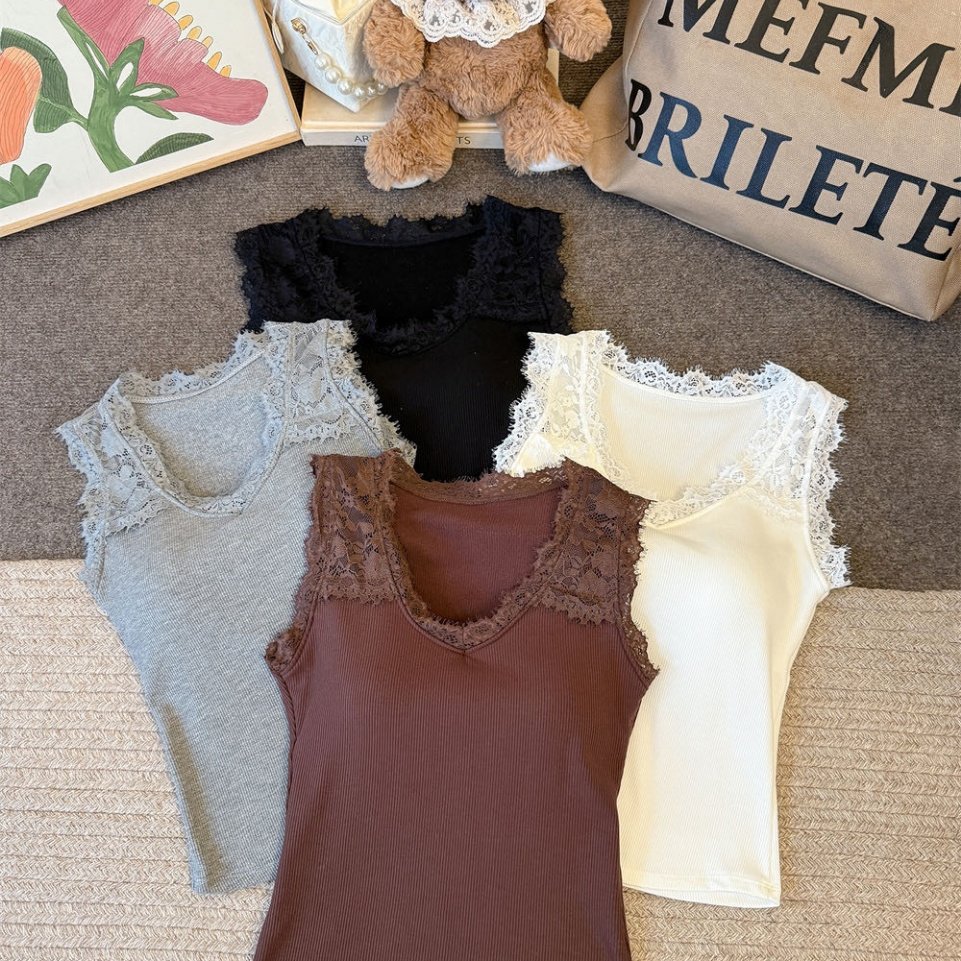 蕾丝拼接V领磨毛保暖背心女秋冬季内搭带胸垫百搭无袖打底衫上衣,女士内衣/男士内衣/家居服,保暖背心,淘宝优惠券,粉丝福利购,淘宝优惠卷