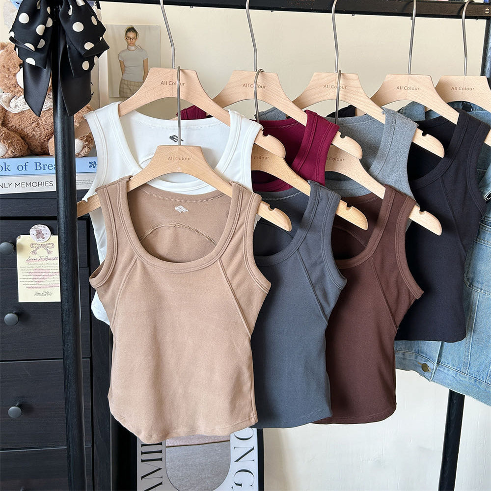 纯欲风磨毛保暖背心高级感上衣潮