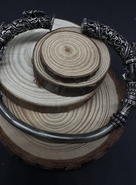 胤喜手工 黑神话金箍棒手镯复古百搭银饰