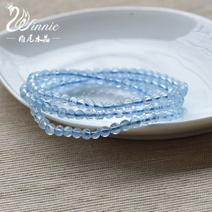 11年信誉维尼家 天然水晶 海蓝宝手链手串多圈 时尚女