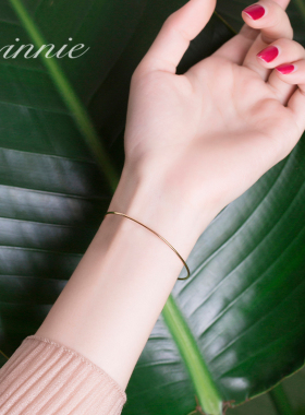 手镯女开口14K包金不掉色韩版时尚简约个性森系ins冷淡风极细手环