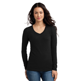 女士超细美利奴羊毛V领长袖 190gsm纯色秋衣运动休闲恒温 T恤打底衫