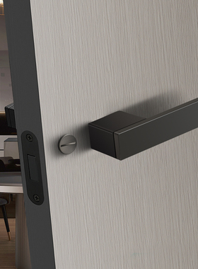 极简门锁室内卧室房门锁黑灰色现代磁吸静音门把手木门锁生态门锁