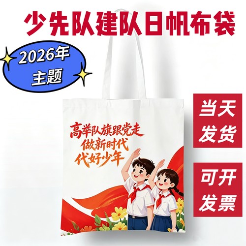 共青少年团委会中国少年先锋队建队日宣传帆布袋文创礼品定制logo