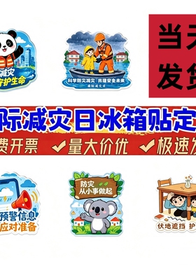 国际减灾日冰箱贴气象局地震局防范灾害风险活动礼品纪念品定制