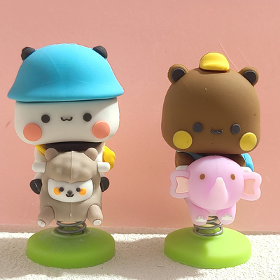 一二布布熊猫玩偶手办桌面车载摆件卡通公仔潮玩男女礼物动漫盲盒