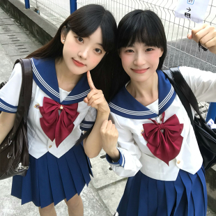 经典 星岛高 花绀白三本中间服JK收腰夏服 月野HOUSE