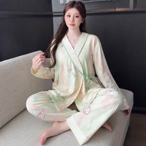 月子服夏季薄款产后3月份4孕妇睡衣春秋纯棉哺乳期产妇家居服套装