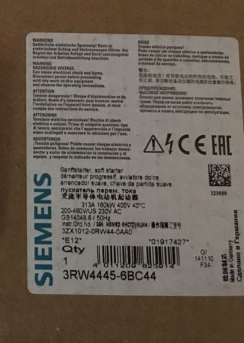 西门子sirius 软起动器400v时的值313a 160kw3rw4445-6bc44询价