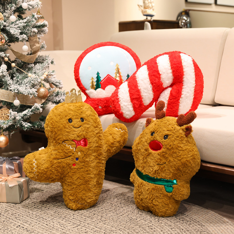 圣诞树玩偶毛绒玩具麋鹿沙发靠垫