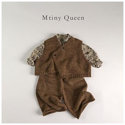 儿童宝宝柔软针织马甲+裤子套装