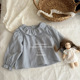 娃娃衫 衬衫 小清新26春女孩儿童荷叶领套头长袖 女童格子棉布衬衫