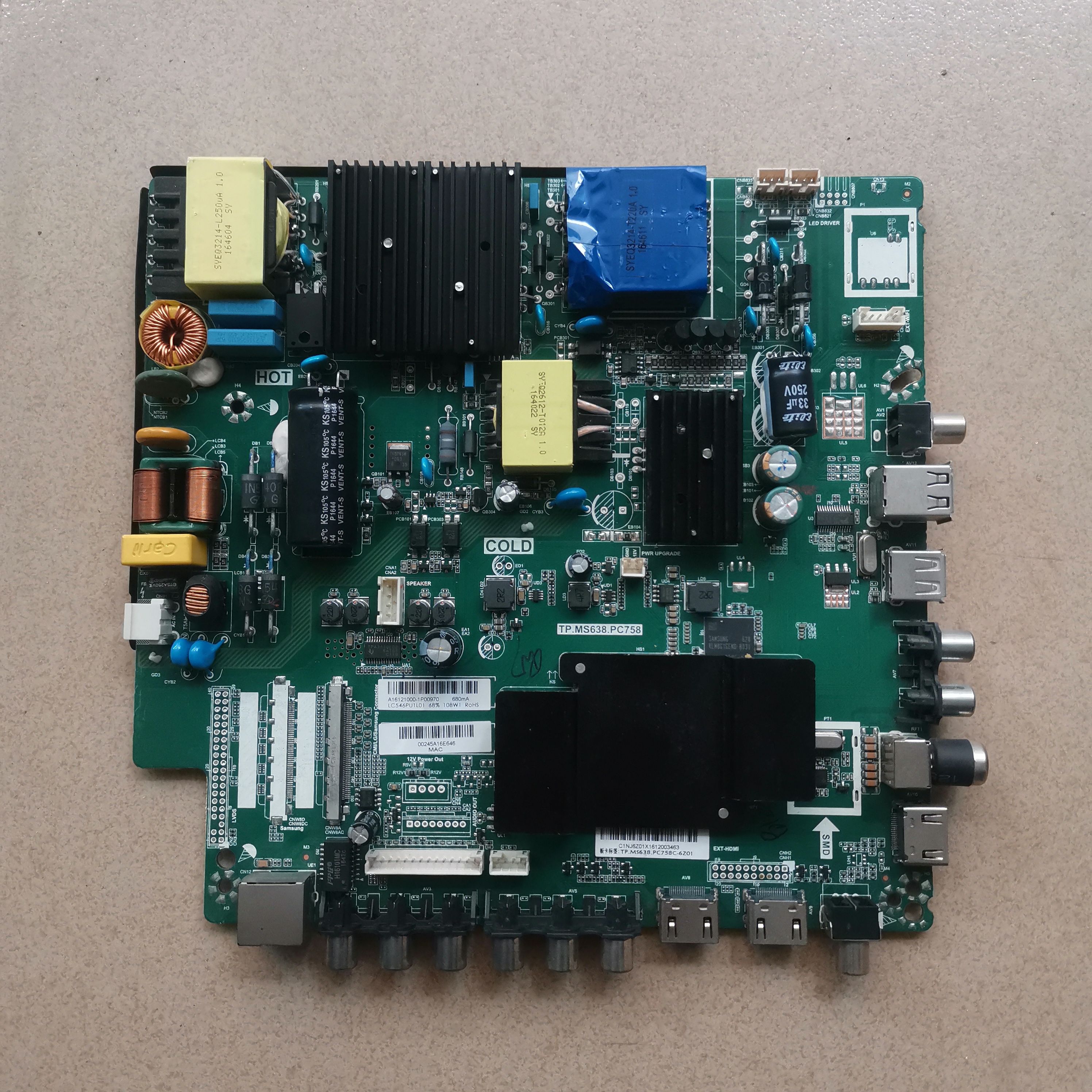 原装先锋LED-55U760主板TP.MS638.PC758屏LC546PU1L01 测试好