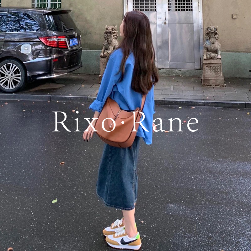 法国Rixo Rane 不费力穿搭⭐法式衬衫上衣牛仔半身裙春装两件套装
