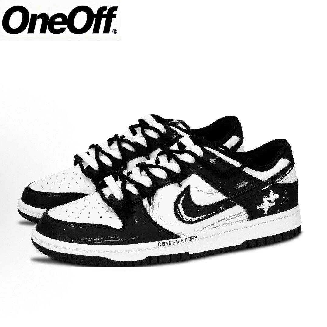 球鞋定制 Nike Dunk 风驰电掣 黑白熊猫百搭男女同款低帮休闲板鞋