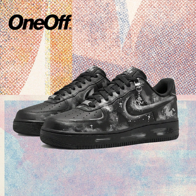 【定制球鞋】NikeAirForce1 空军一号江浸月晕染做旧挂件低帮板鞋