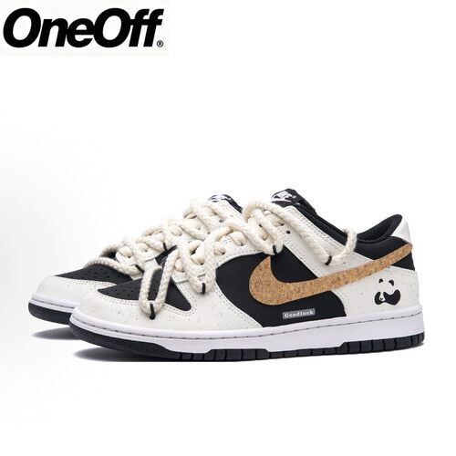 【球鞋定制】NikeDunk木纹熊猫简约百搭潮流舒低帮板鞋男女黑白