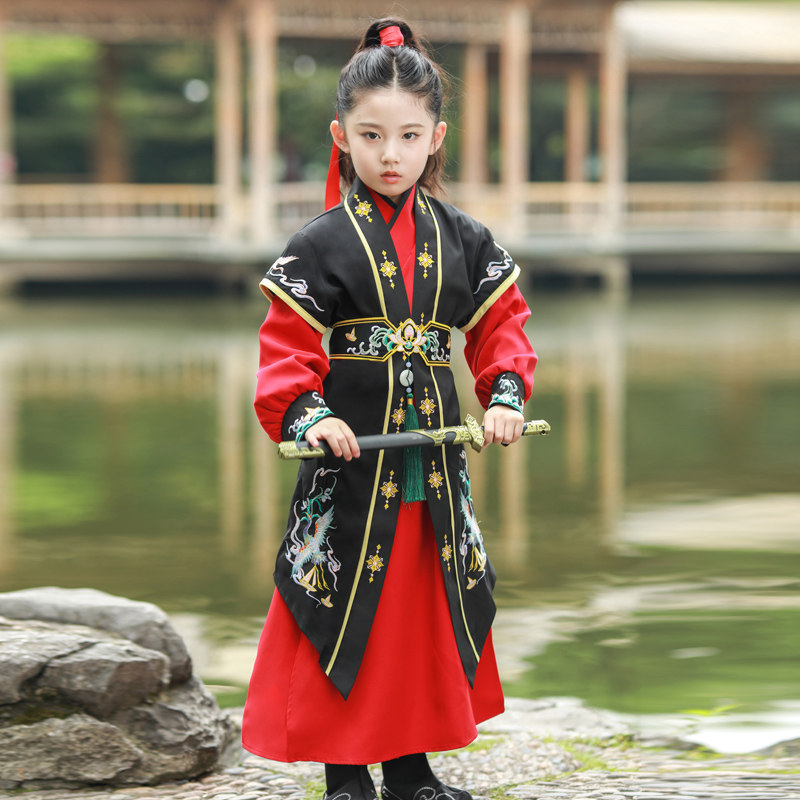 儿童花木兰表演服书童汉服图片