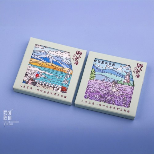 新疆文创陶瓷冰箱贴赛里木湖磁吸