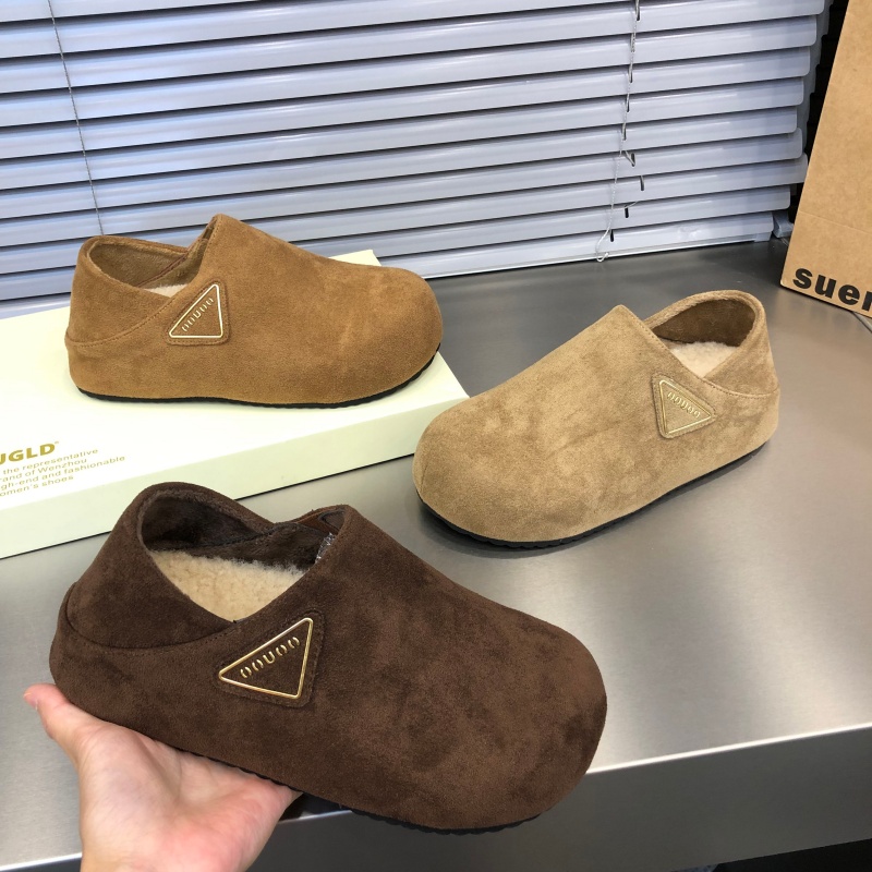 两穿厚底增高加绒一脚蹬勃肯单鞋