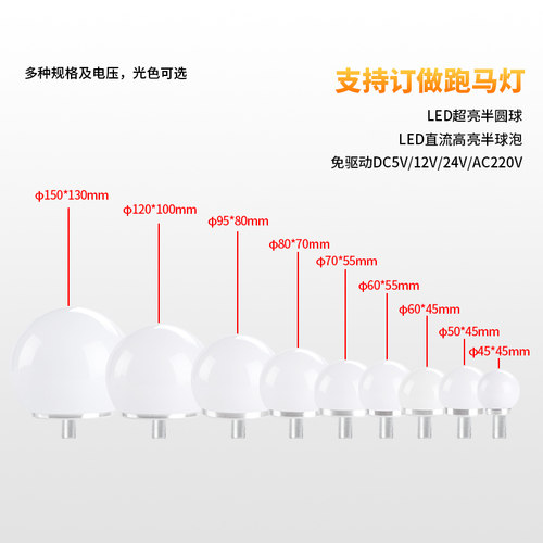5V12V24V220VLED小球泡圆球镜