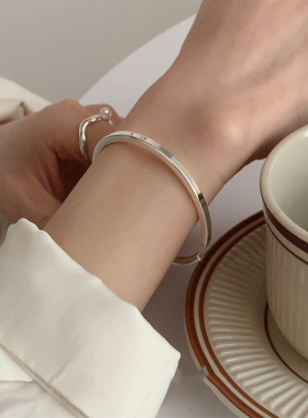 韩版小众设计极简风几何光面手镯女ins冷淡风时尚简约轻奢款手环