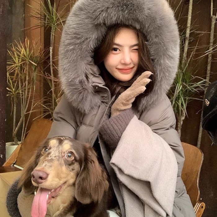 苏九儿羽绒服女冬季2025新款中长款今年流行爆款白鸭绒长款外套