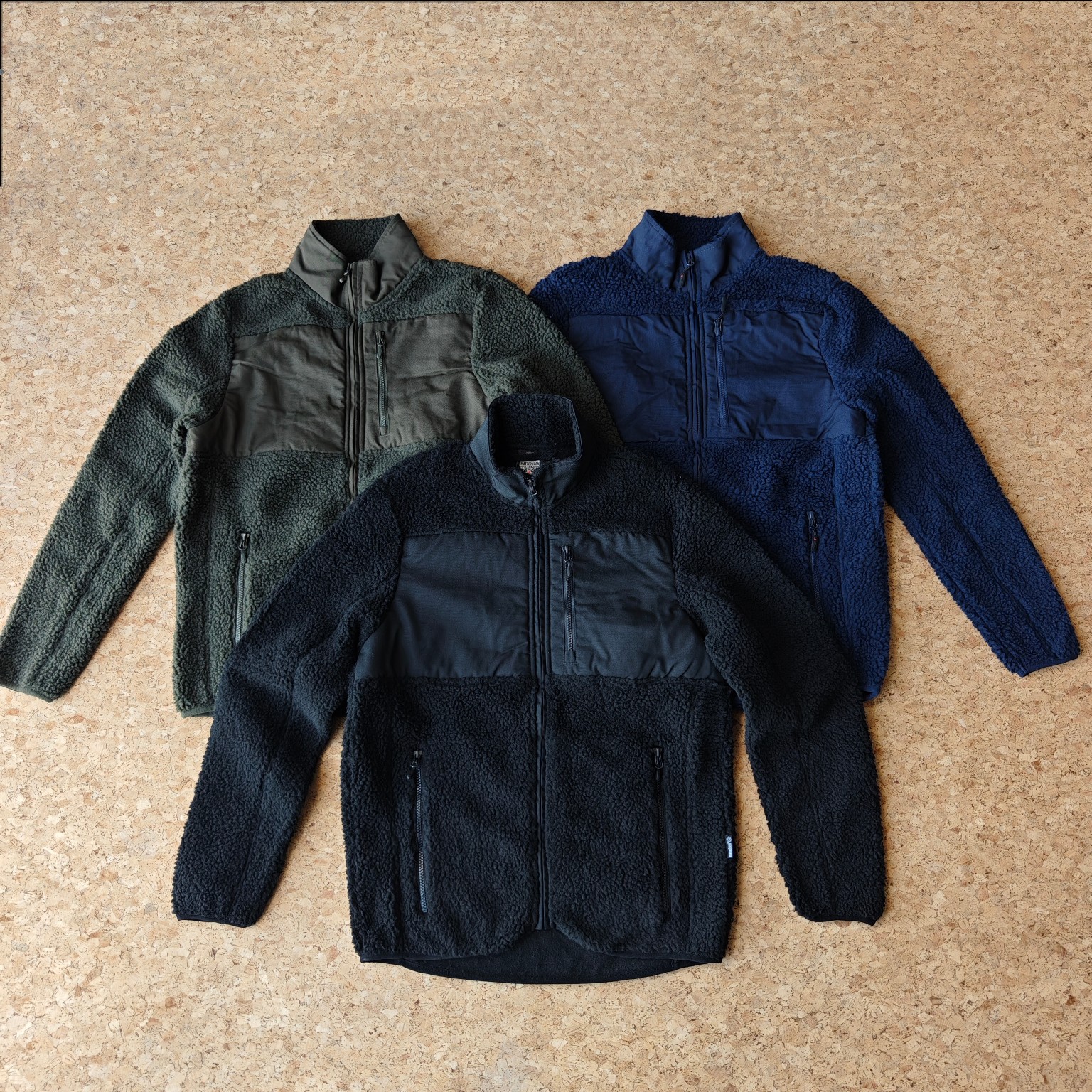 外单秋冬款男士女户外休闲摇粒绒拼接立领拉链夹克外套内胆