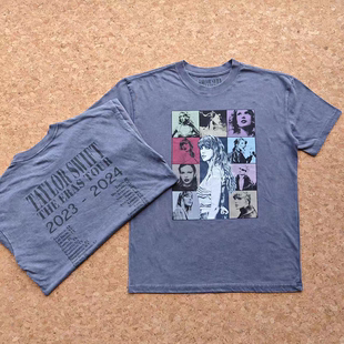 T恤 霉霉斯威夫特2023巡演周边纯棉情侣短袖 瑕疵款 重水洗做旧