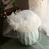 英式 优雅婚纱小礼帽 复古 新娘头饰蕾丝网纱 英伦 新品 名媛 法式