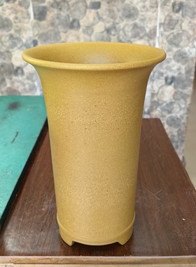 满意紫砂全手工制作精品黄金段泥光器高花盆口15高24卖掉了可定制