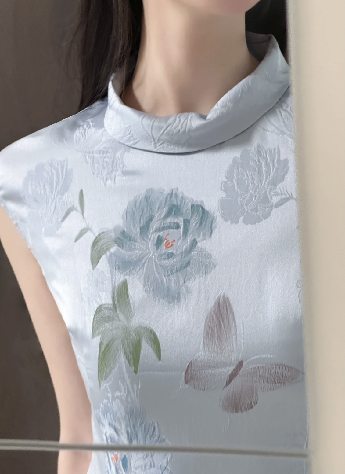 手绘提花宴会旗袍真丝小众绝美